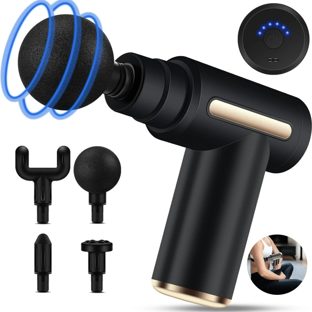 QualityPro Massageador Elétrico Profissional 4 em 1 Com Visor Digital Led