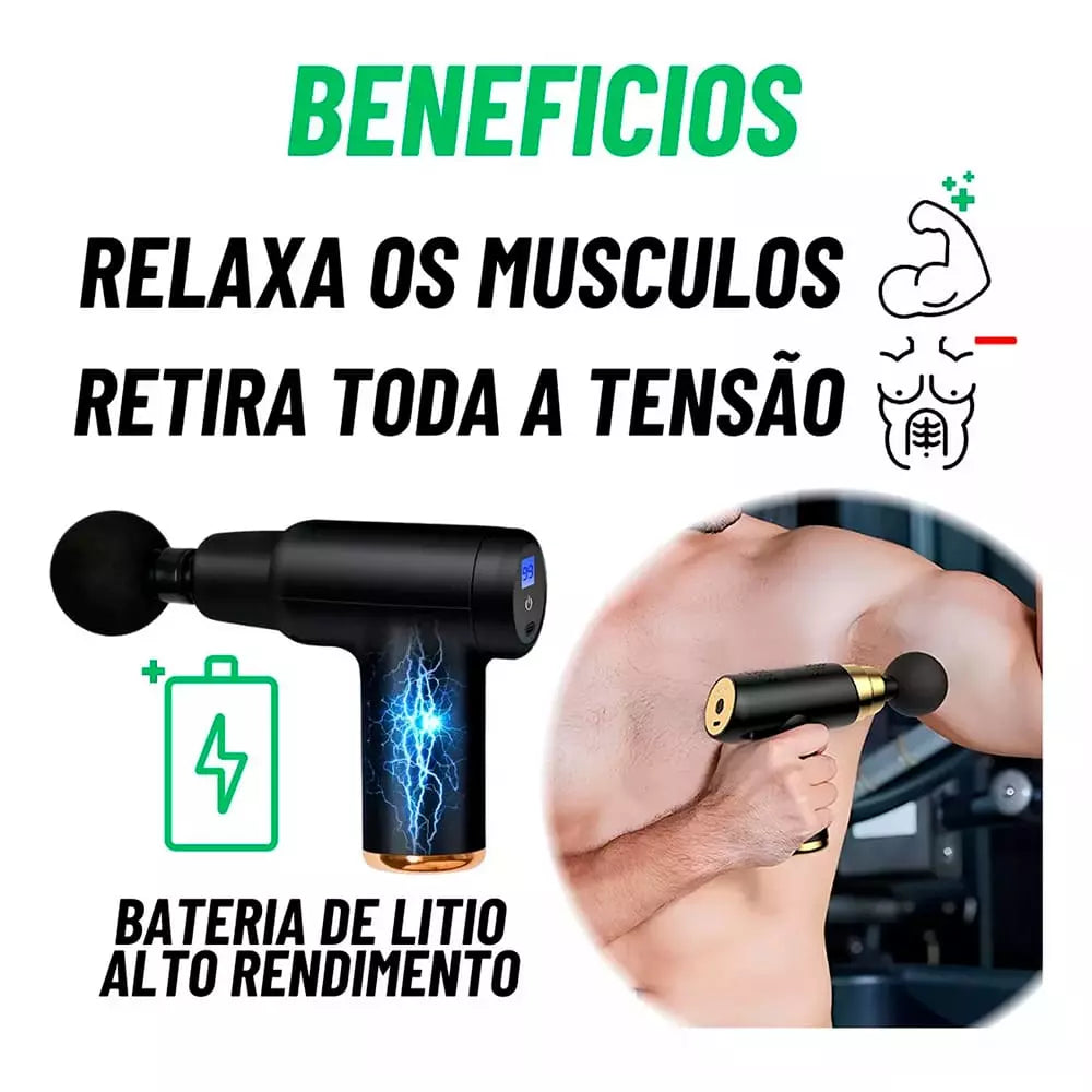 QualityPro Massageador Elétrico Profissional 4 em 1 com Display em LCD - Arte Morumbi