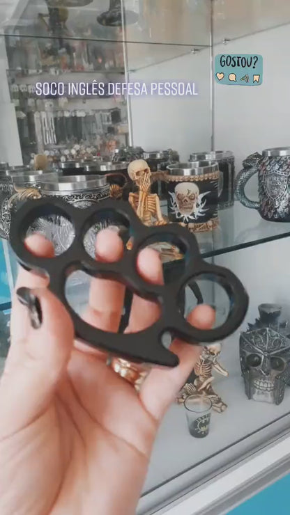 Soco Inglês Militar Cromado dedo de tigre Defesa Pessoal Tático Em Aço Resistente Lindo presente