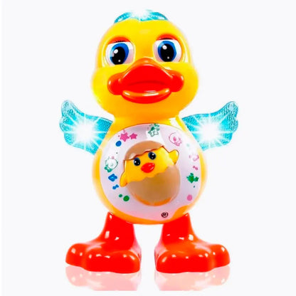 Patinho Dançante Musical, Anda e Mexe Com Luz de Led Coloridas Brinkids - 2025 Lançamento
