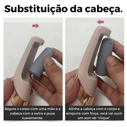 Removedor De Calo dos Pés e Rachadura com Lixa Elétrica, bateria interna recarregável, Motor Power - "Miss Sally Elegante" [Frete Grátis] - Arte Morumbi