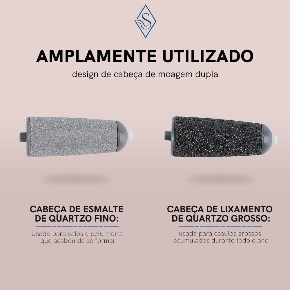 Removedor De Calo dos Pés e Rachadura com Lixa Elétrica, bateria interna recarregável, Motor Power - "Miss Sally Elegante" [Frete Grátis] - Arte Morumbi