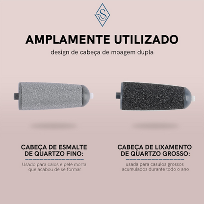 Removedor De Calo dos Pés e Rachadura com Lixa Elétrica, bateria interna recarregável, Motor Power - "Miss Sally Elegante" [Frete Grátis] - Arte Morumbi