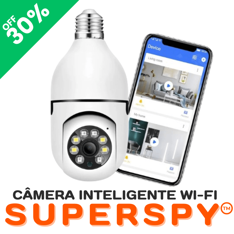 Câmera Inteligente WiFi Gira 360°™ - SuperSpy™ Lançamento 2024
