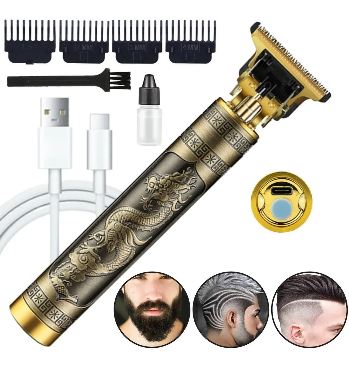 Máquina de Barba e Cabelo Profissional - Barber Ouro [Frete Grátis]